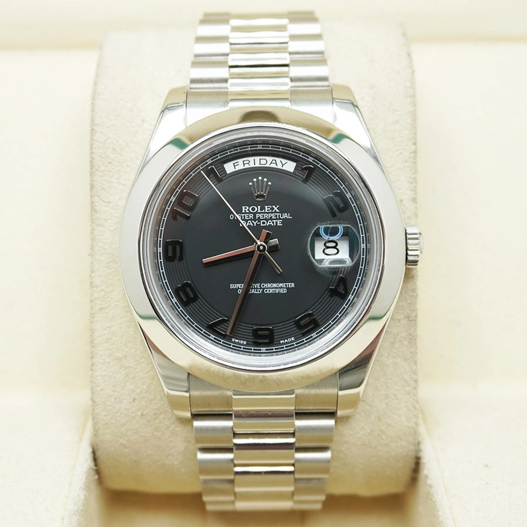 Rolex Day-Date II 218206-0003 41mm Platinum Black