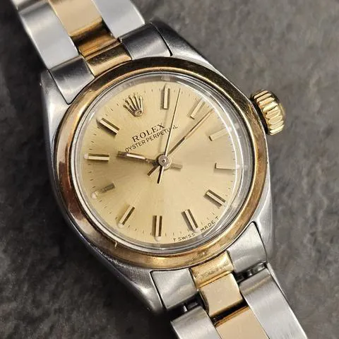 Rolex Oyster Perpetual 6618 25mm Yellow gold and Stainless steel Silver