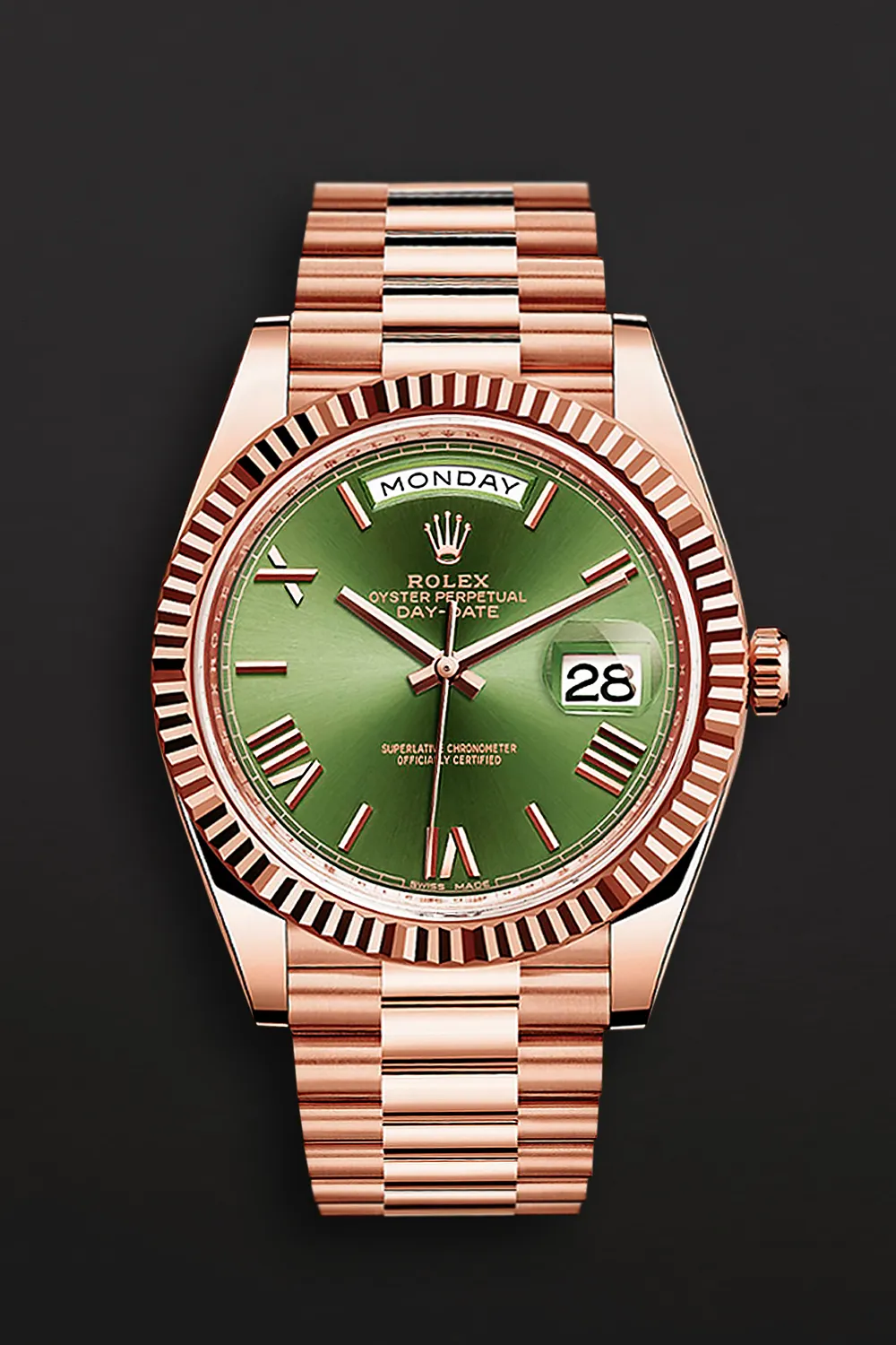 Rolex Day-Date 40 228235 40mm Rose gold Green