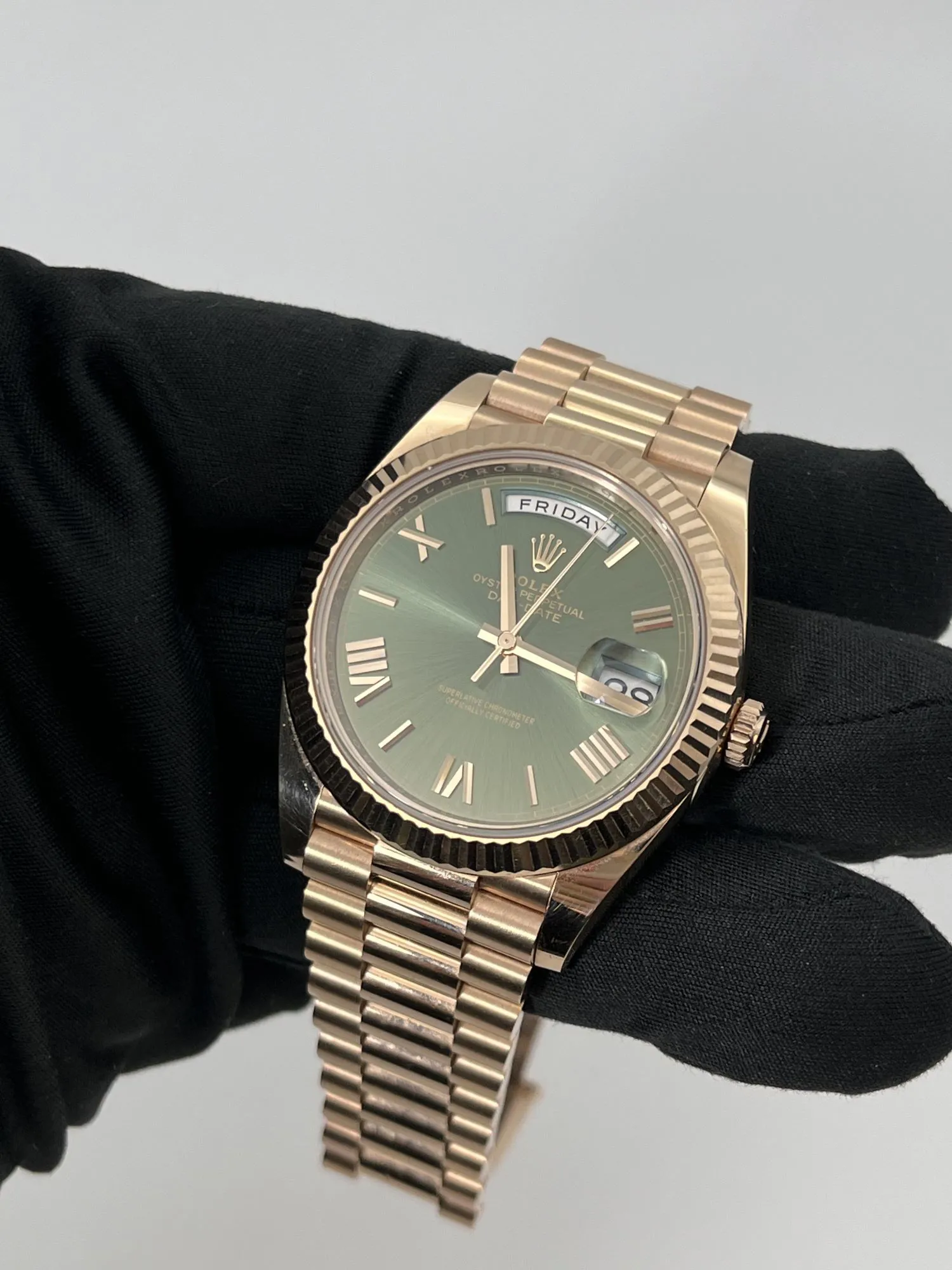 Rolex Day-Date 40 228235 40mm Rose gold Green 1