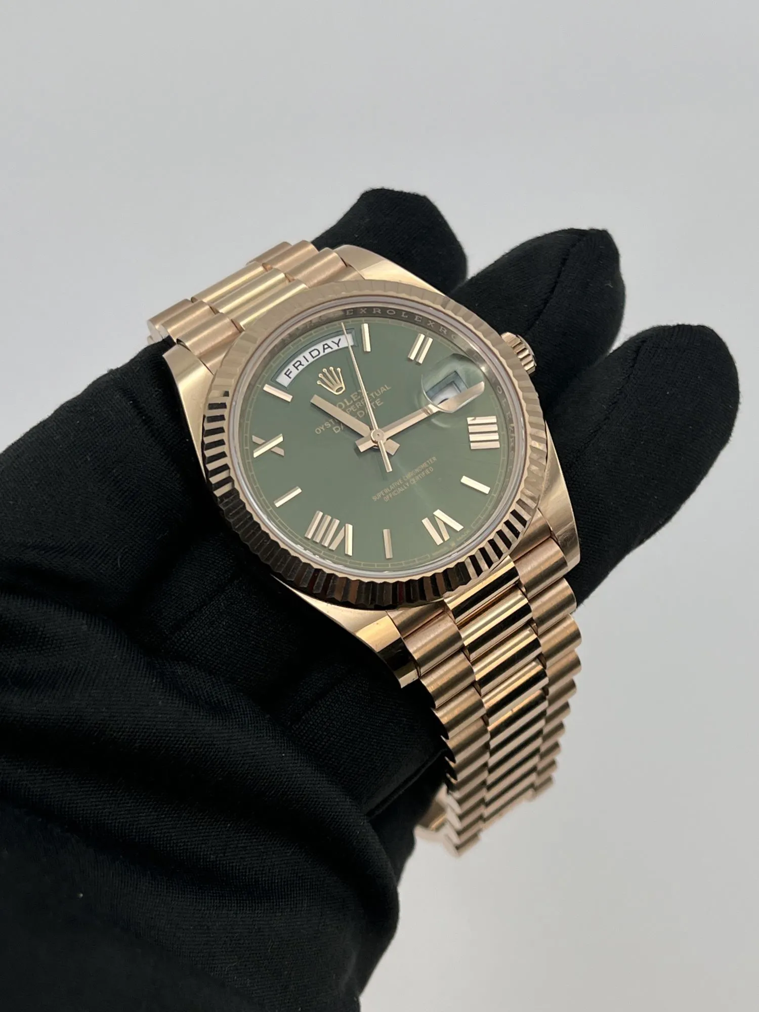 Rolex Day-Date 40 228235 40mm Rose gold Green 2