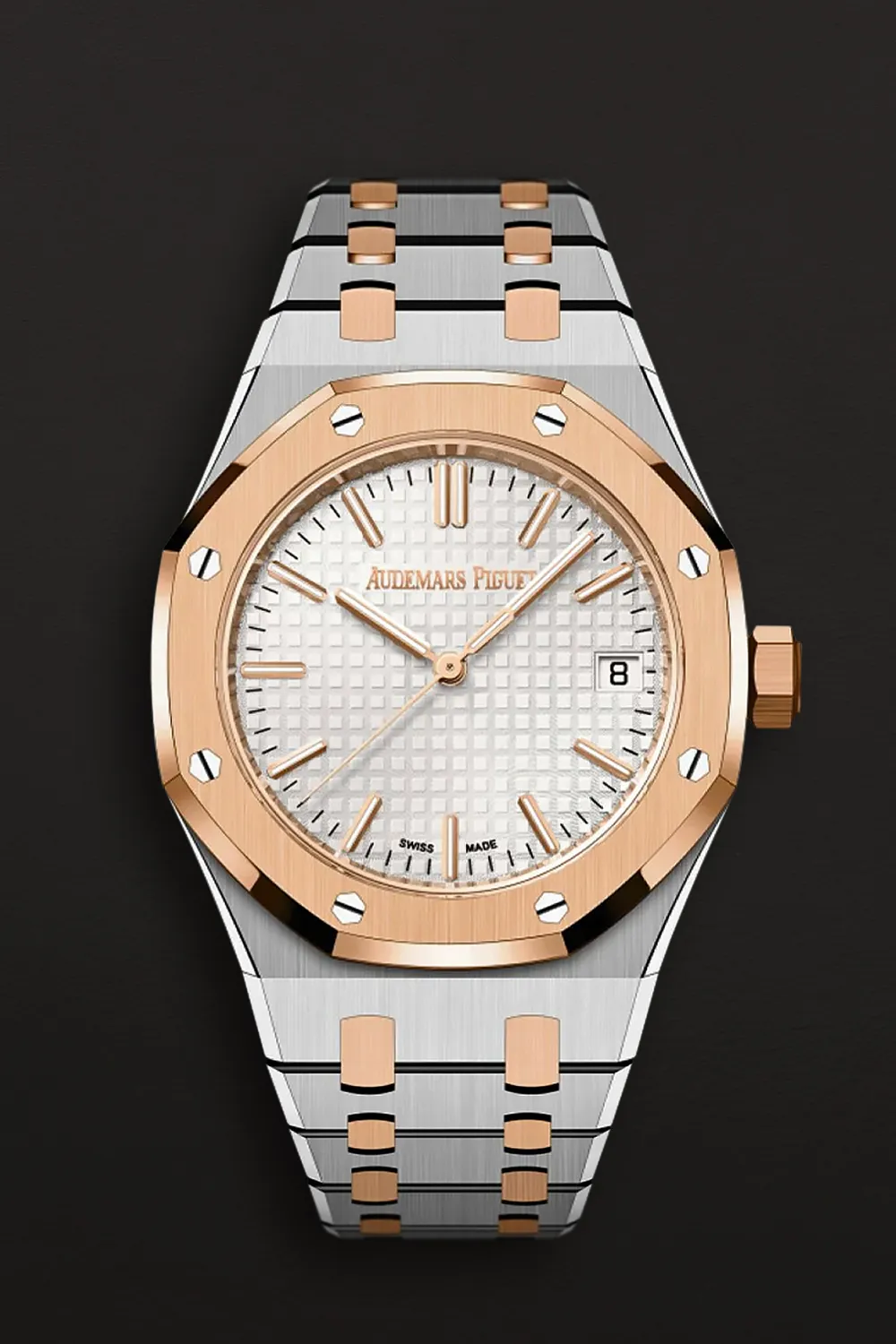 Audemars Piguet Royal Oak 15550SR.OO.1356SR.02 37mm Rose gold and Stainless steel Silver