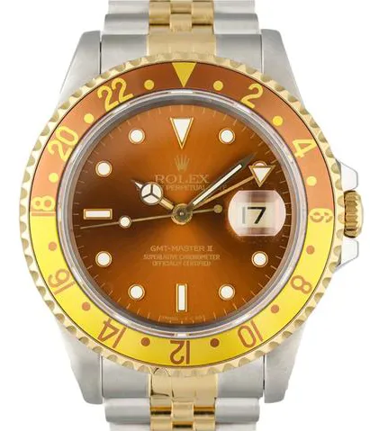 Rolex GMT-Master II 16713 40mm Yellow gold and Stainless steel Brown