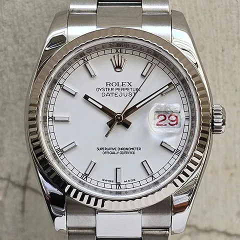 Rolex Datejust 36 116234 36mm Stainless steel White