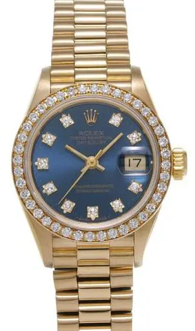 Rolex Datejust 69138G 26mm Yellow gold Blue