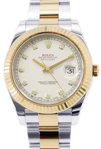 Rolex Datejust II 116333G 41mm Yellow gold and Stainless steel White