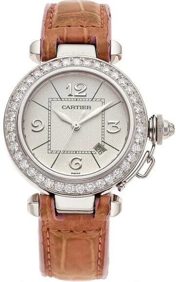 Cartier Pasha 32mm White gold and Diamond White