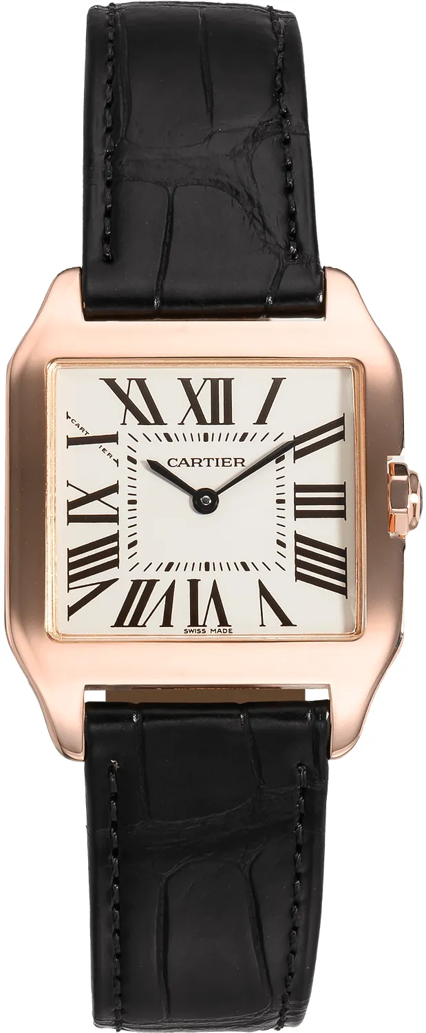 Cartier Santos W2009251 28mm Rose gold Silver Gray