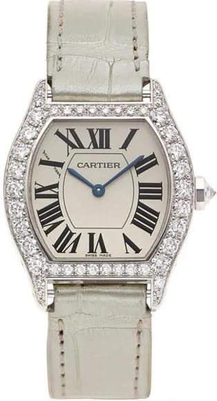 Cartier Tortue 28mm White gold and Diamond Silver