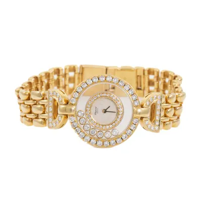 Chopard Happy Diamonds 4118 1 21mm 18ct yellow gold and Diamond Silver 2