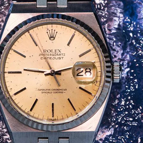 Rolex Datejust Oysterquartz 17014 36mm Stainless steel Champagne