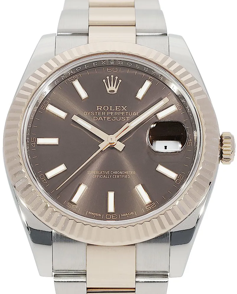 Rolex Datejust 41 126331-0001 39mm Oystersteel and Everose gold Brown