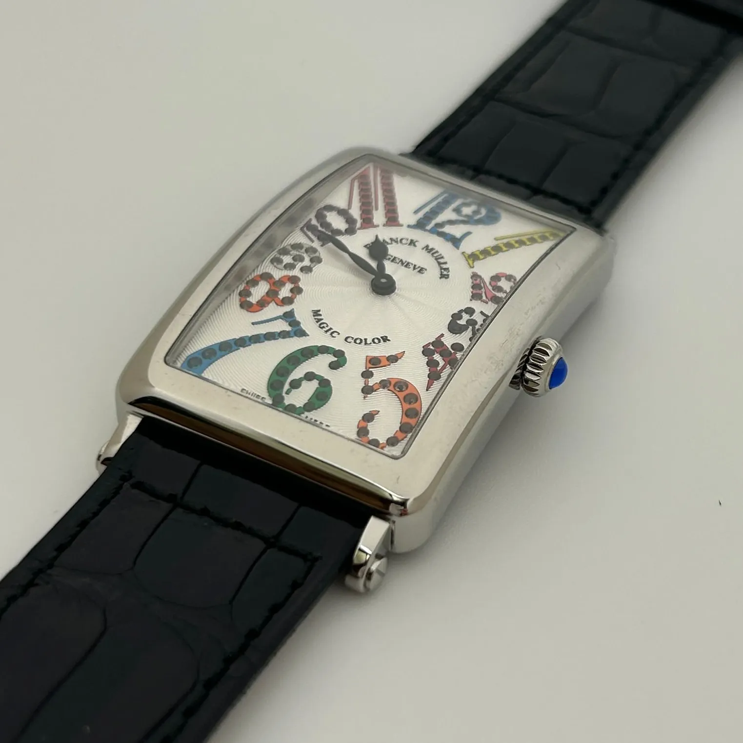 Franck Muller Long Island 1002 QZ 51mm White gold Silver 1