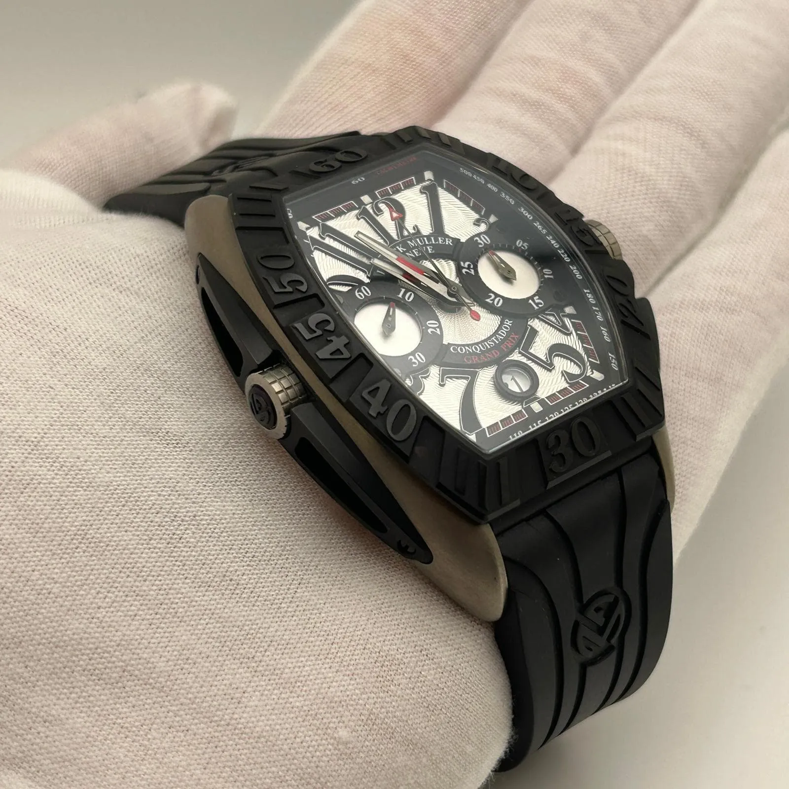 Franck Muller Conquistador 8900 CC DT GPG 38mm Titanium Silver 2