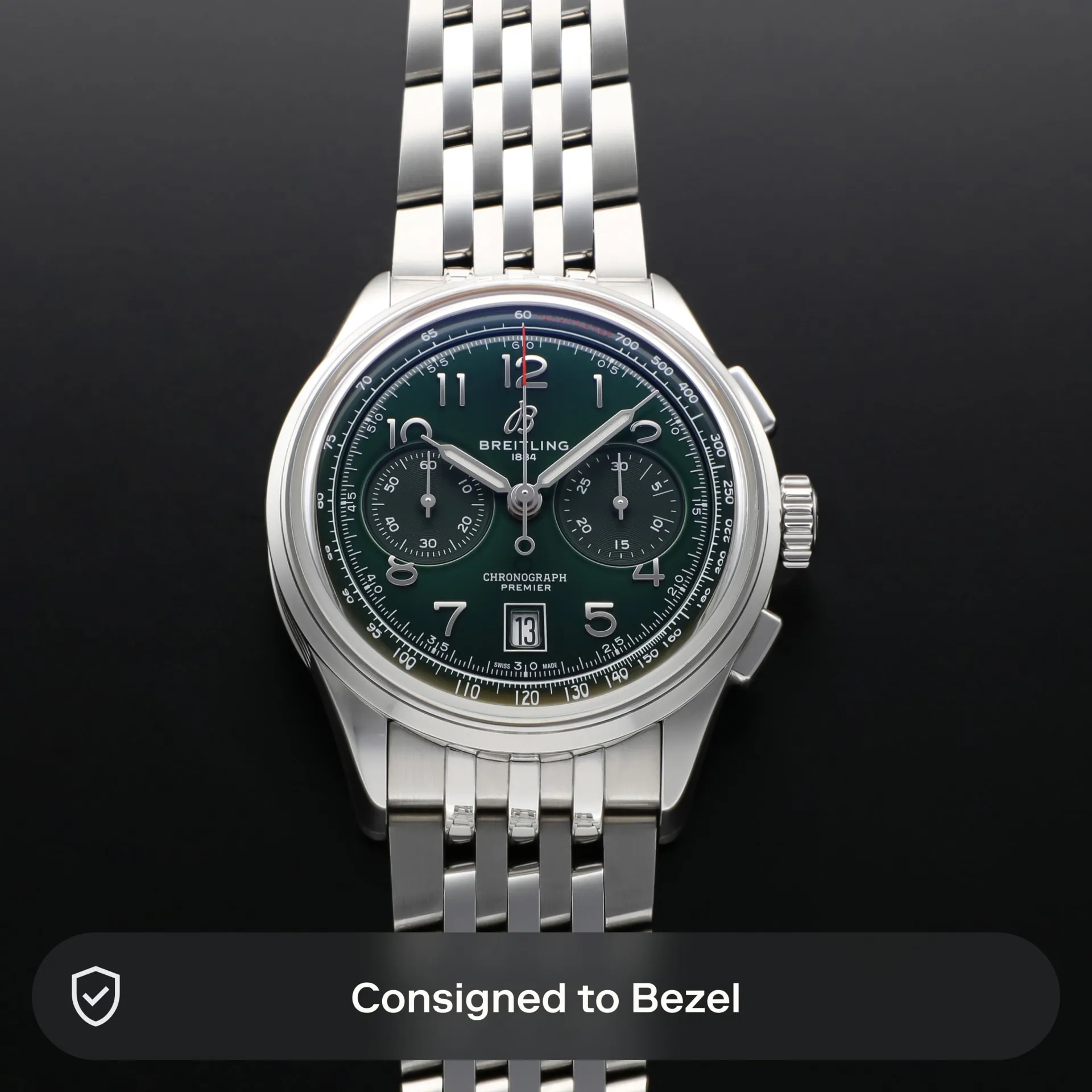 Breitling Premier AB0145371L1A1 42mm Stainless steel Green