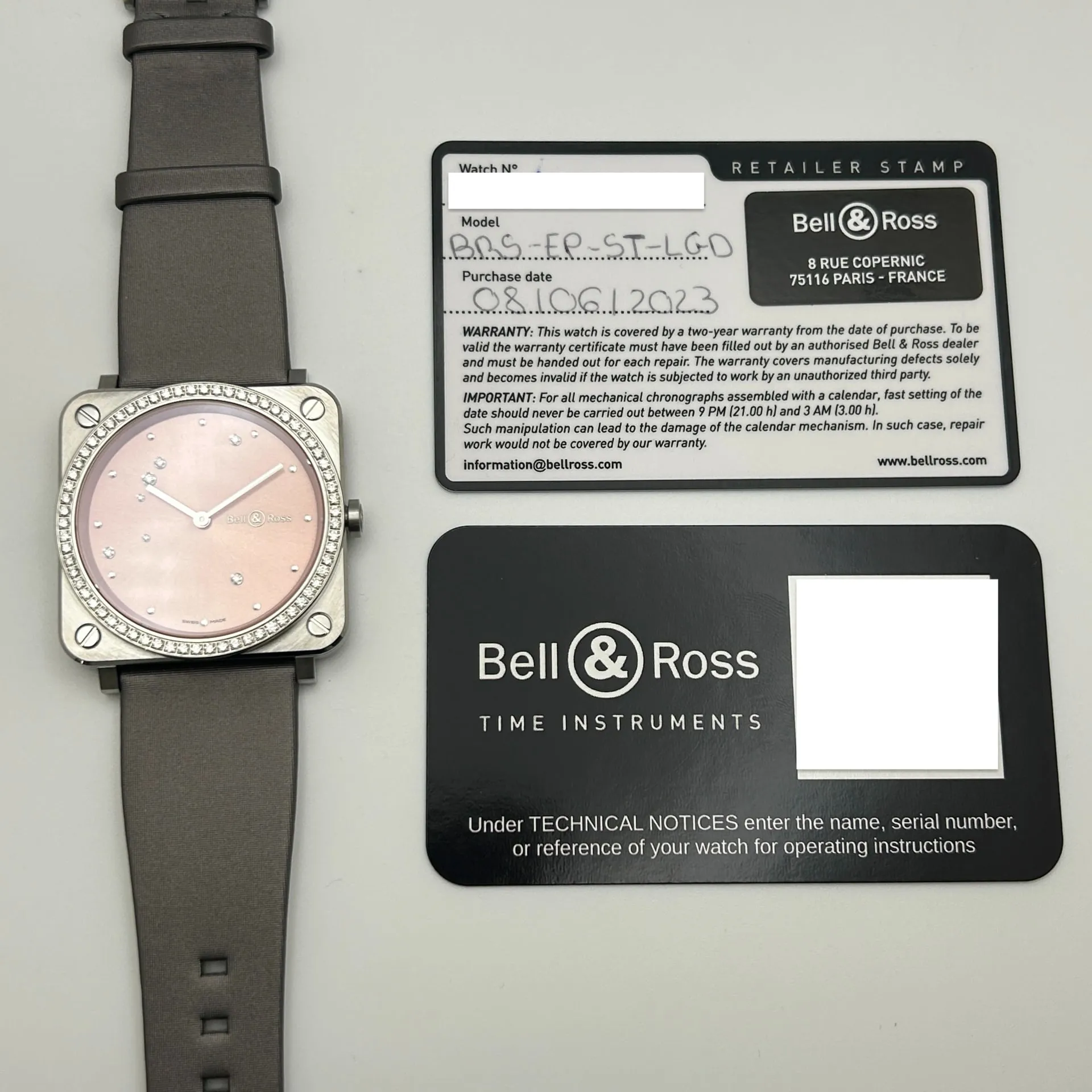 Bell & Ross BR S BRS-EP-ST-LGD/SCR 39mm Stainless steel and Diamond Pink 2