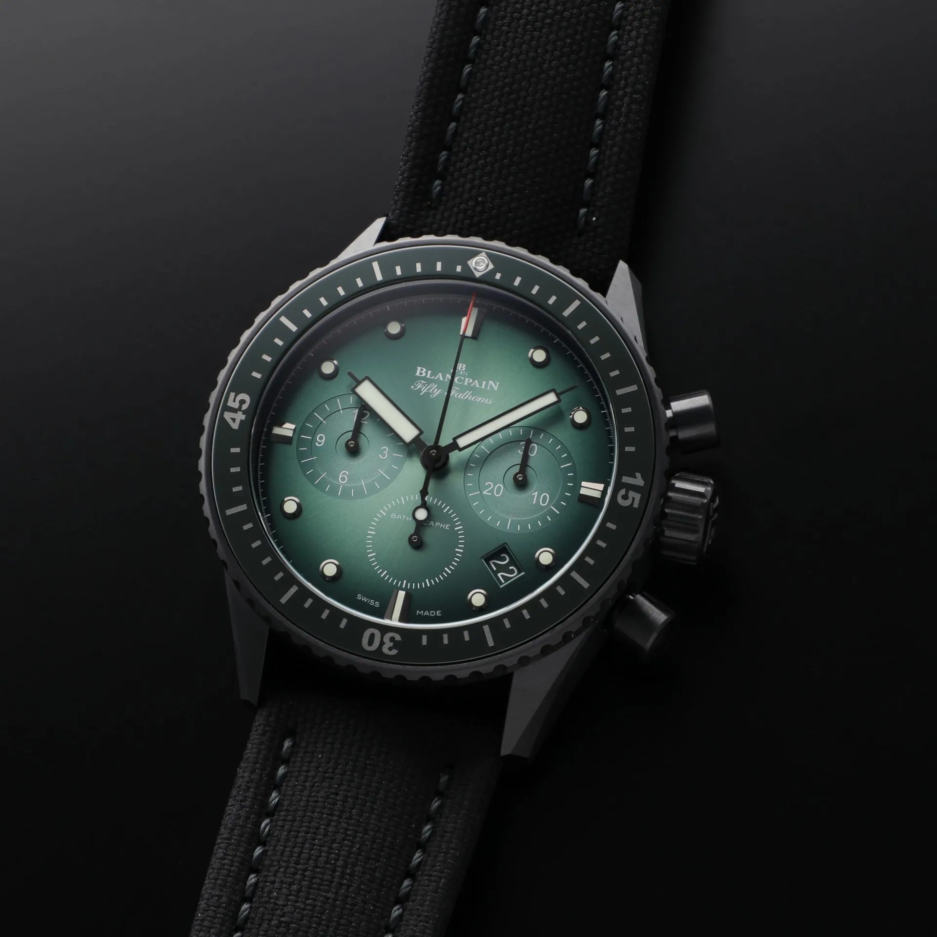 Blancpain Fifty Fathoms Bathyscaphe Chronographe Flyback 5200-0153-B52A 43.6mm Black ceramic Green 1