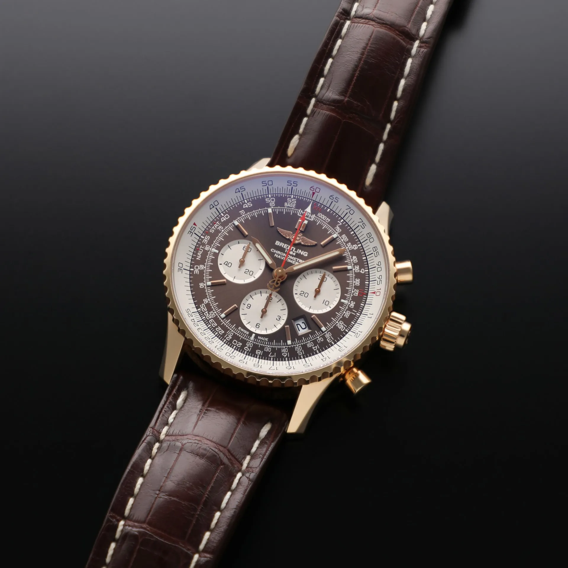 Breitling Navitimer Rattrapante RB031121.Q619.756P 45mm Rose gold Brown 1