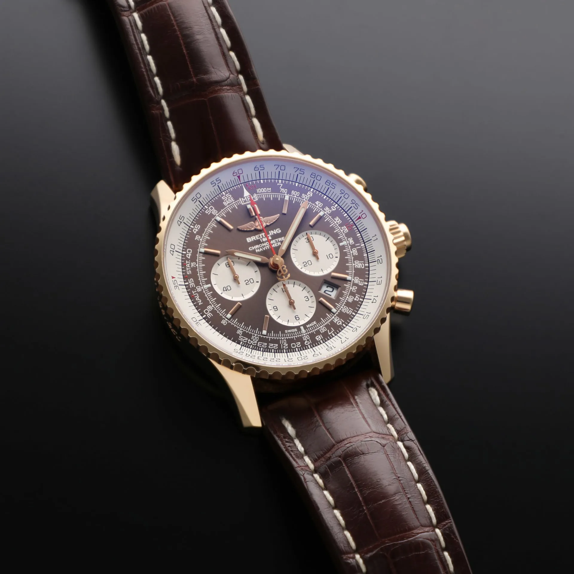 Breitling Navitimer Rattrapante RB031121.Q619.756P 45mm Rose gold Brown 2