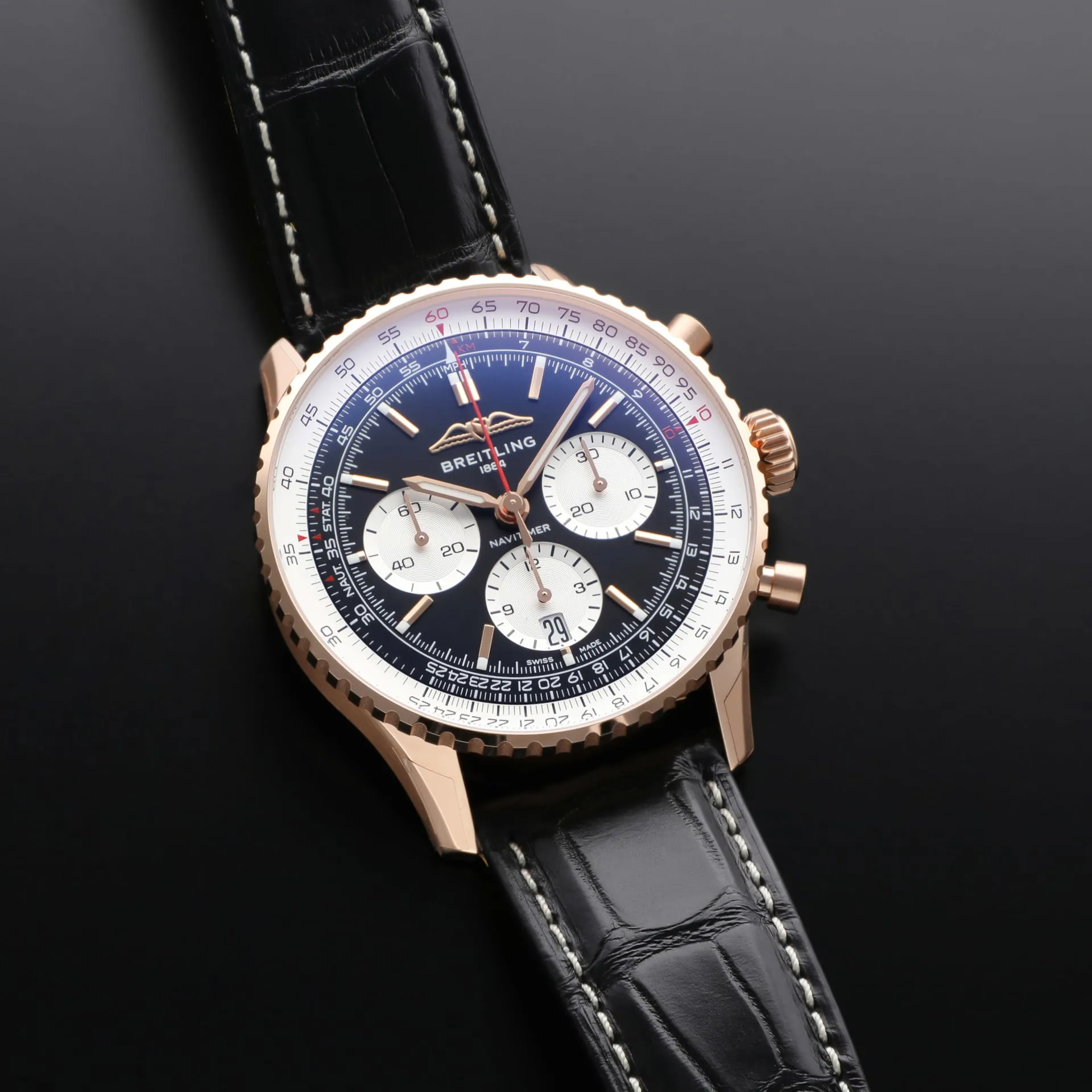 Breitling Navitimer RB0138211B1P1 43mm Rose gold Black 2