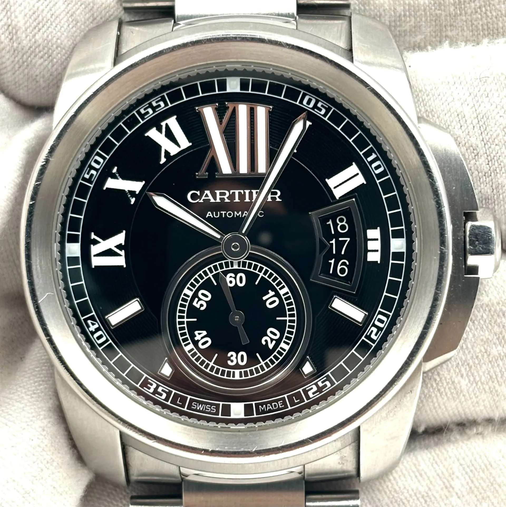 Cartier Calibre de Cartier W7100016 42mm Stainless steel Black