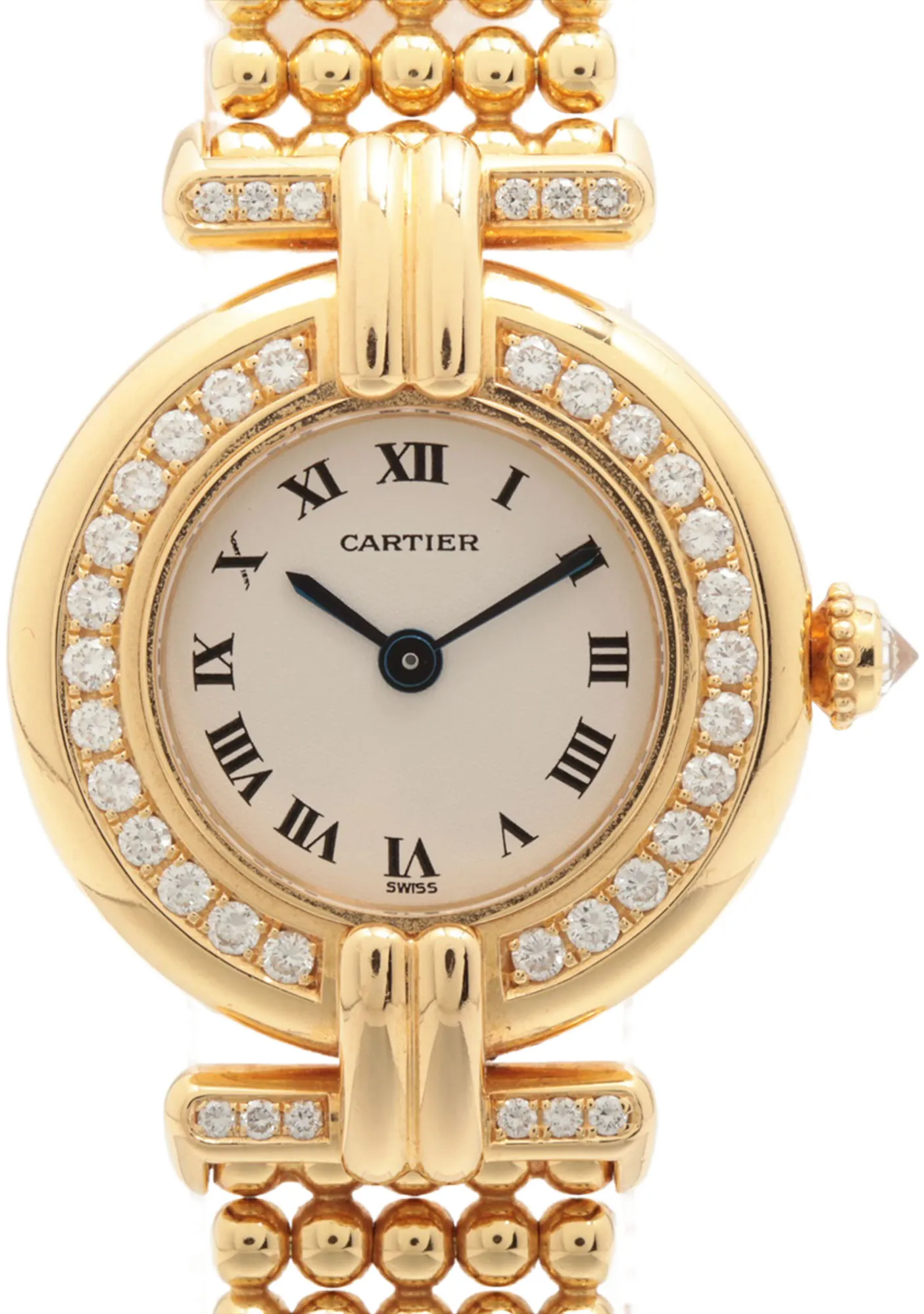 Cartier Colisee 1980 24mm Yellow gold and Diamond White