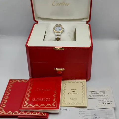 Cartier Santos 0907 25mm Yellow gold and Stainless steel White