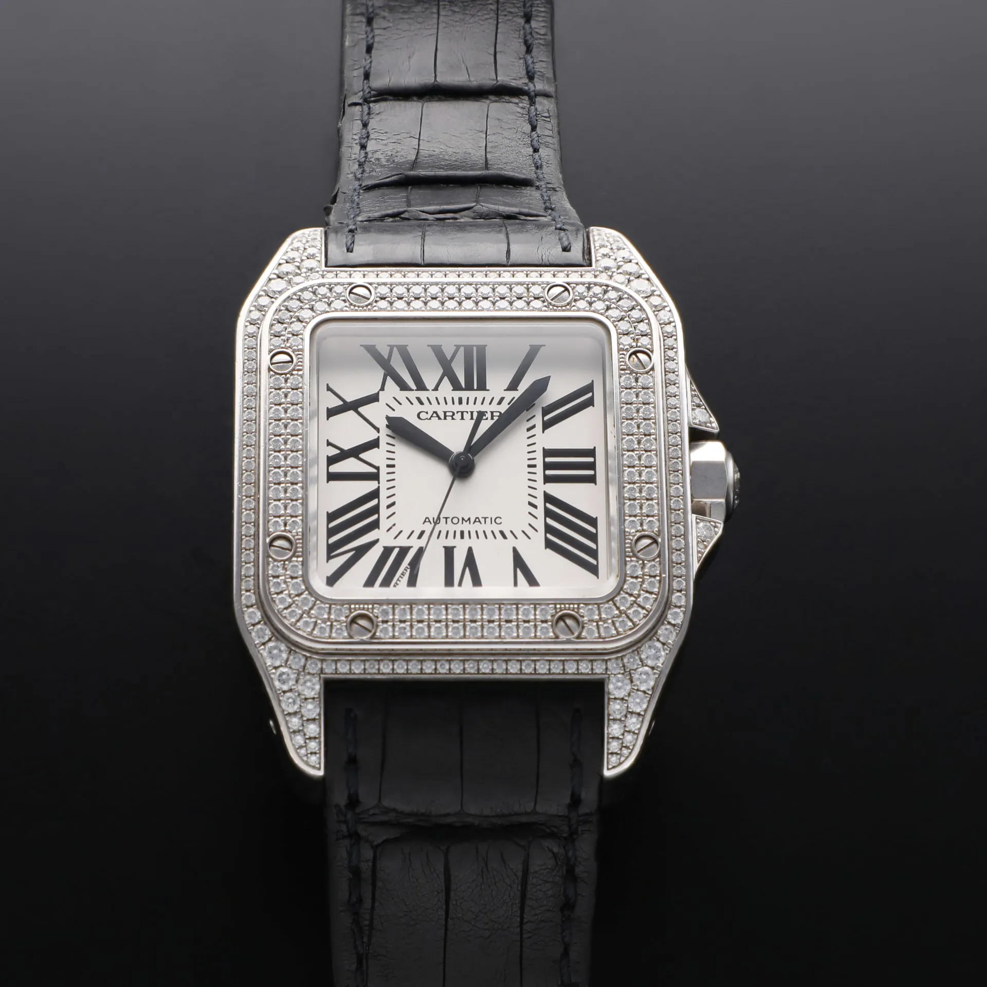 Cartier Santos 100 WM500951 38mm White gold and Diamond White