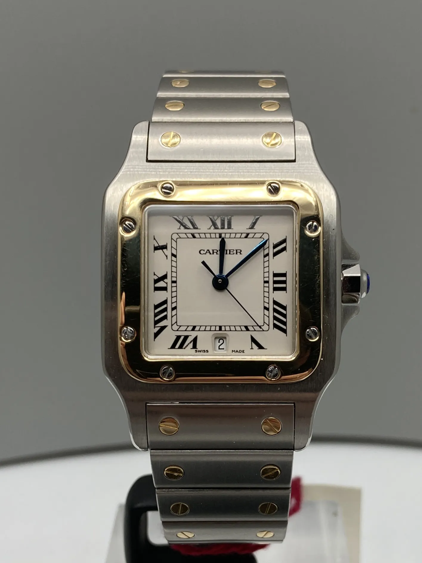 Cartier Santos Galbée 1566 29mm Yellow gold and Stainless steel White