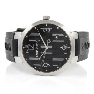 Louis Vuitton Tambour Slim Q1D07 39mm Stainless steel Black 2