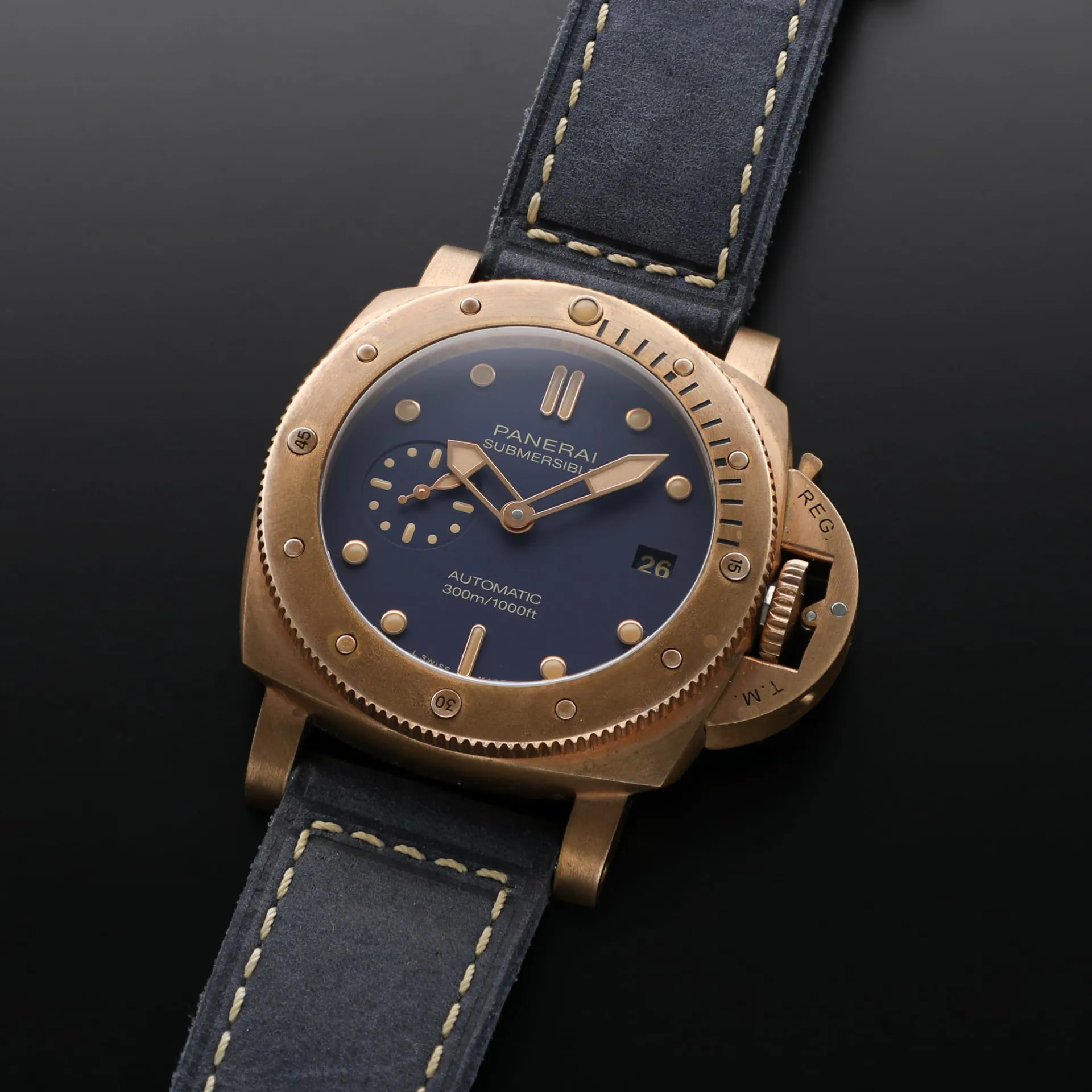 Panerai Submersible PAM01074 42mm Bronze and Titanium Blue 1