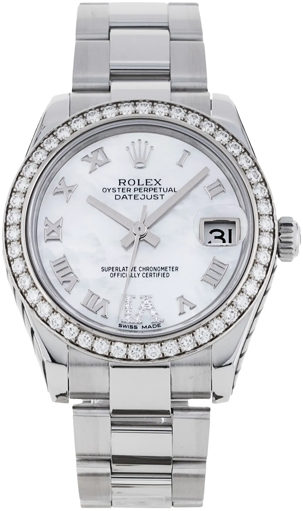 Rolex Datejust 31 178384 31mm White gold and Stainless steel Mother of Pearl White Roman Numeral