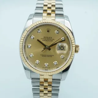 Rolex Datejust 36 116233-0150 Yellow gold and Stainless steel Champagne