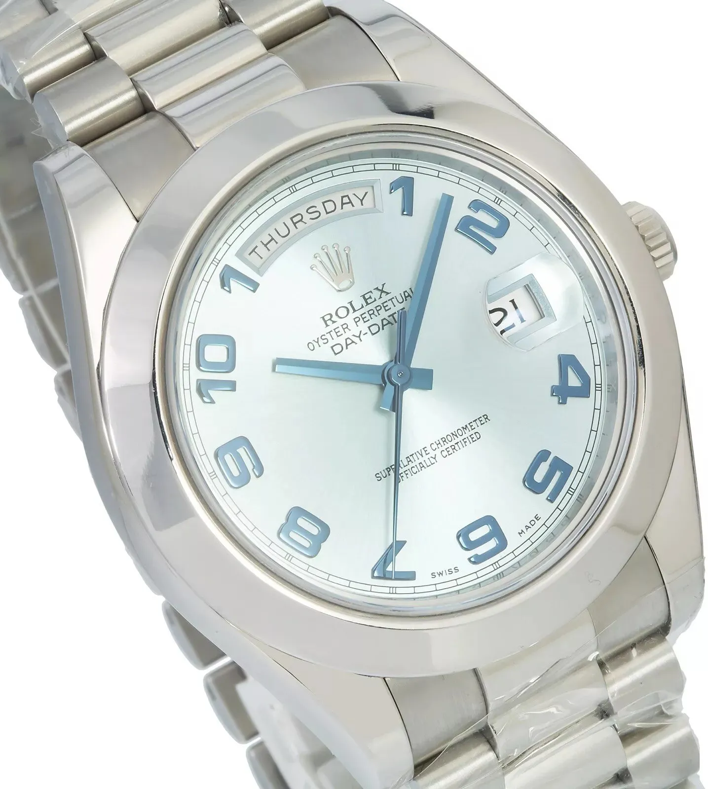 Rolex Day-Date II 218206-0010 41mm Platinum Blue 2