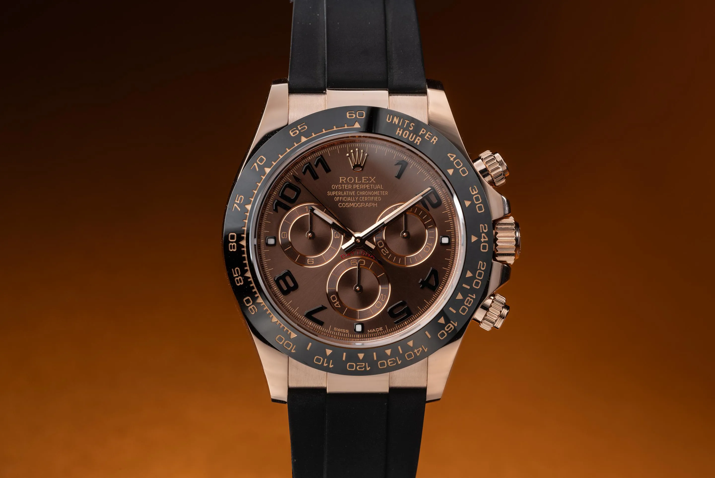 Rolex Daytona 116515 185mm Rose gold and 18k rose gold Brown