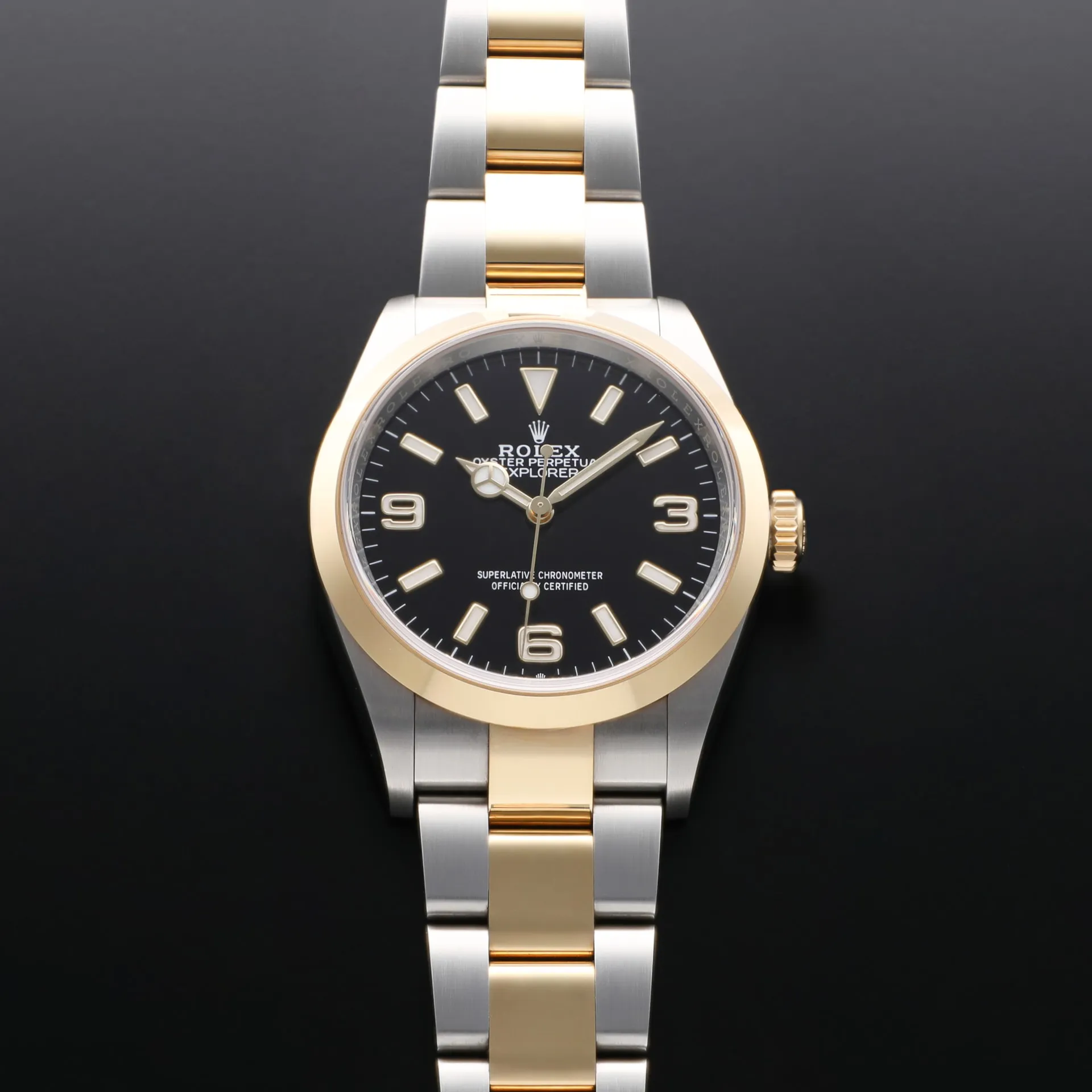 Rolex Explorer 124273-0001 36mm Yellow gold and Oystersteel Black