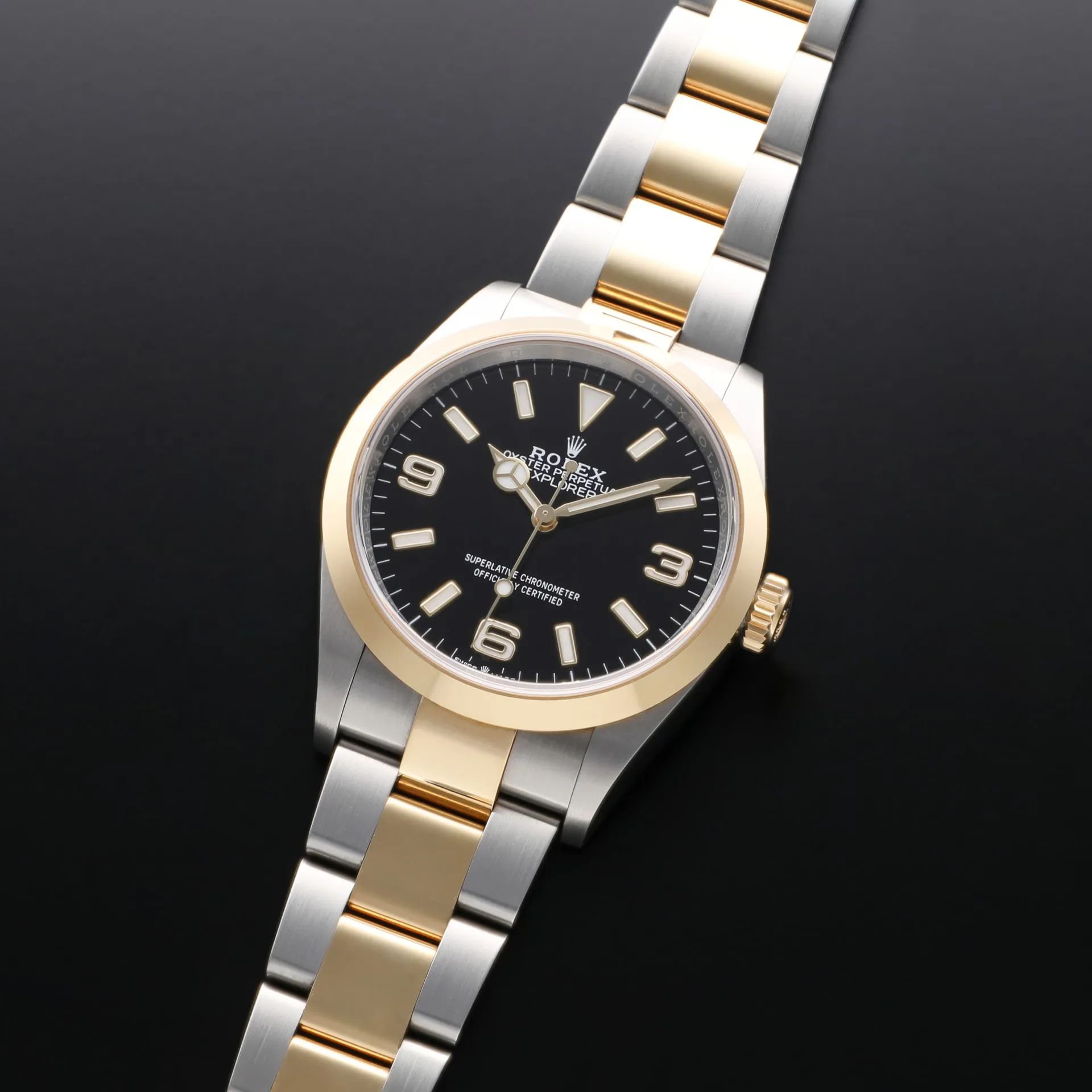 Rolex Explorer 124273-0001 36mm Yellow gold and Oystersteel Black 1