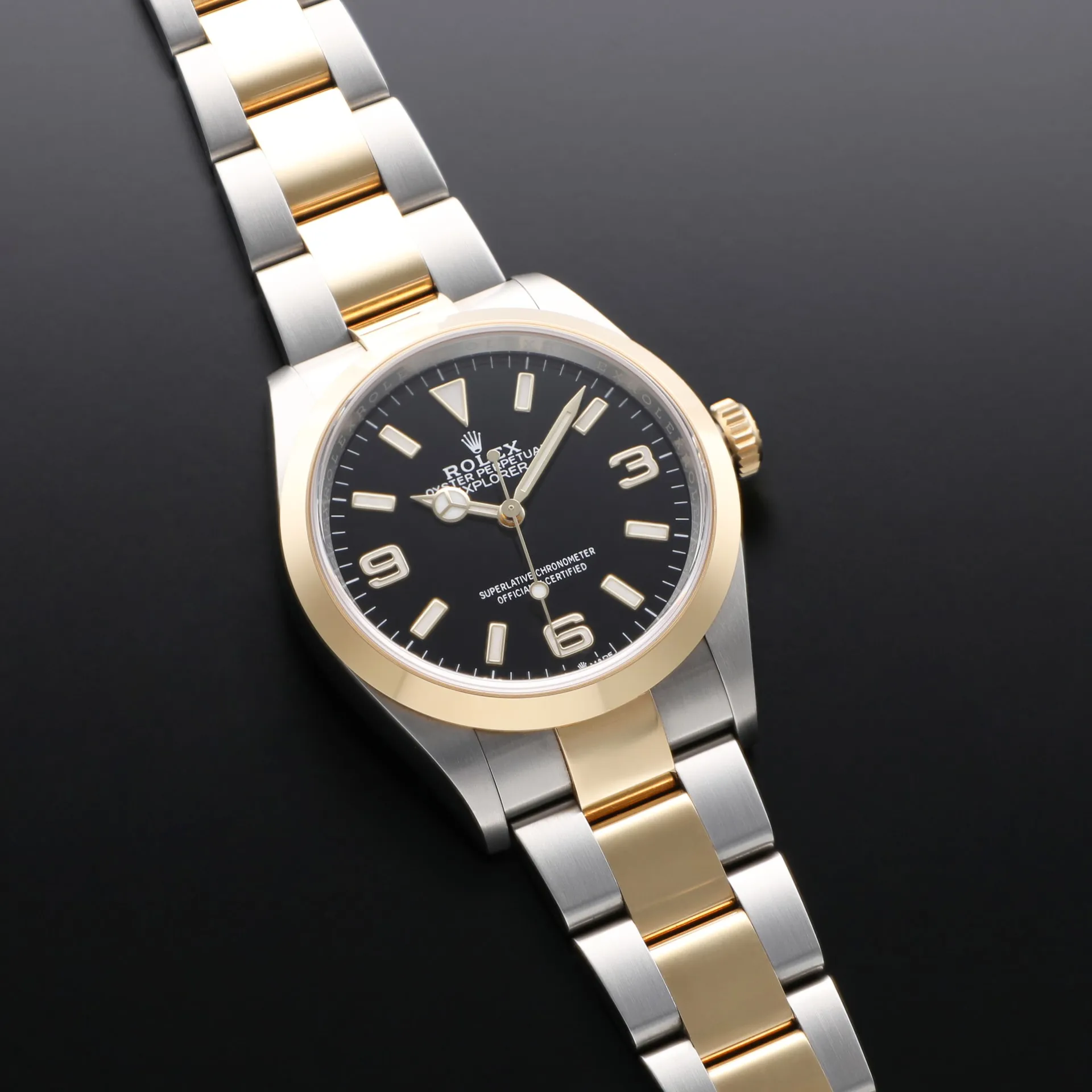 Rolex Explorer 124273-0001 36mm Yellow gold and Oystersteel Black 2