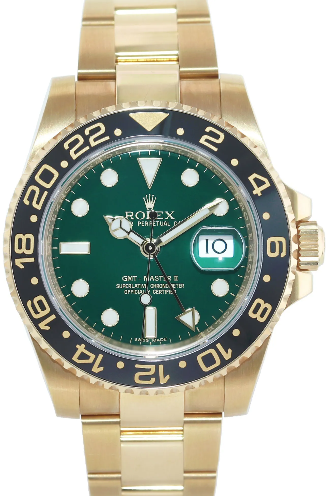 Rolex GMT-Master II 116718 40mm Yellow gold Green