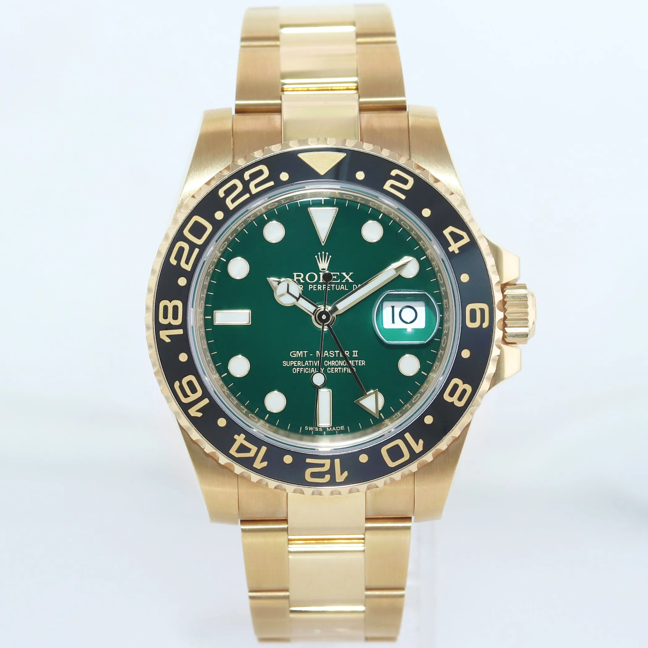 Rolex GMT-Master II 116718 40mm Yellow gold Green 2