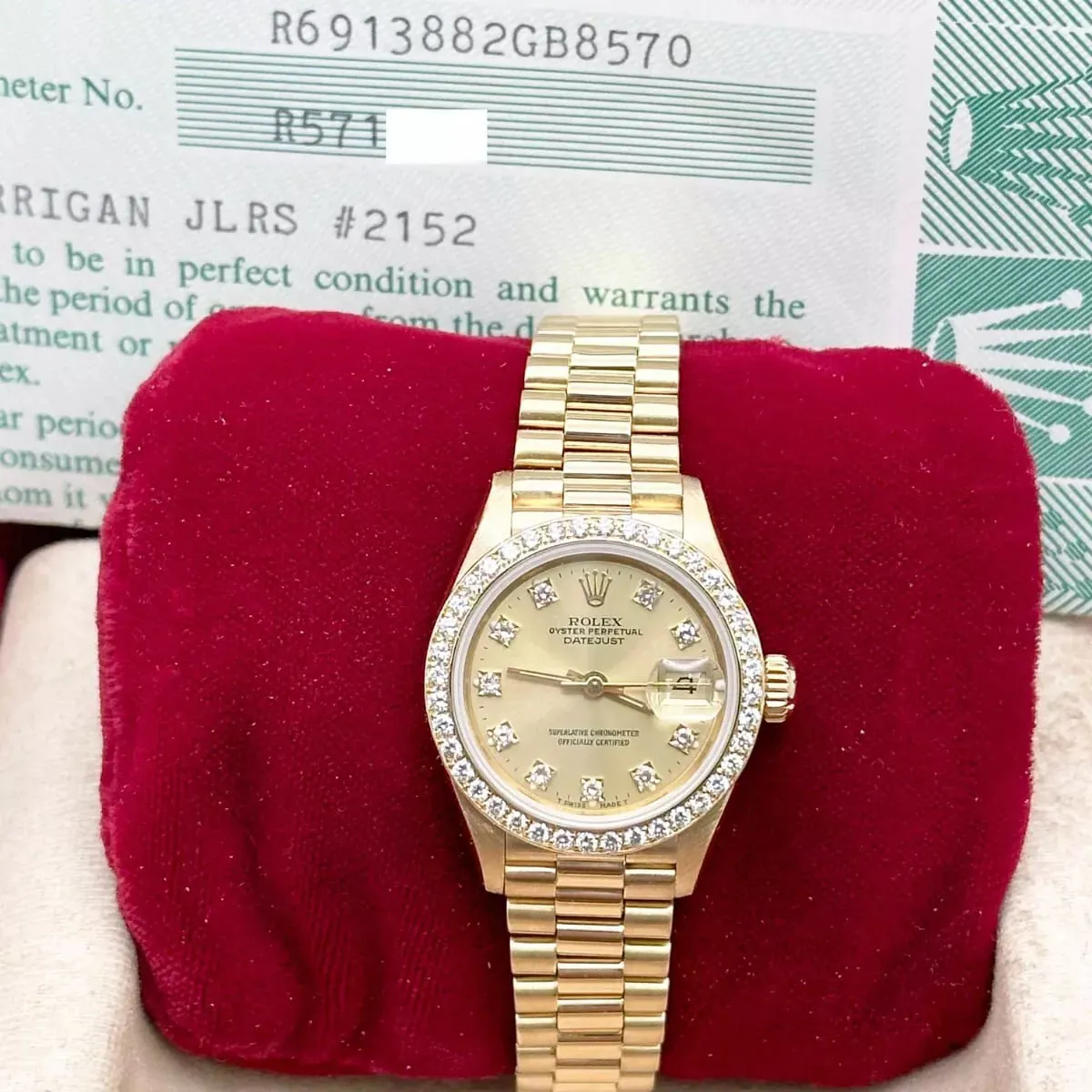 Rolex Lady-Datejust 69138 26mm Yellow gold Champagne