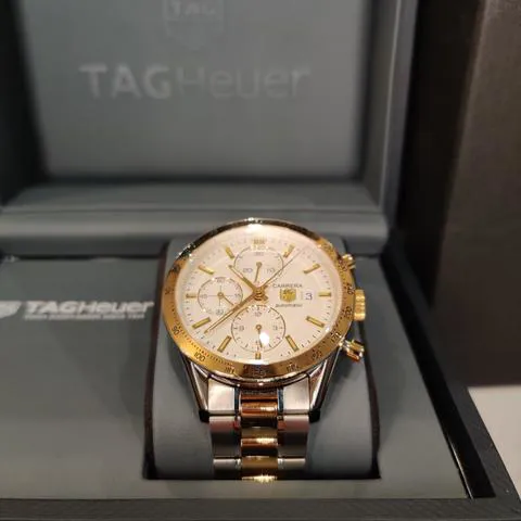 TAG Heuer Carrera CV2050 Yellow gold and Stainless steel White