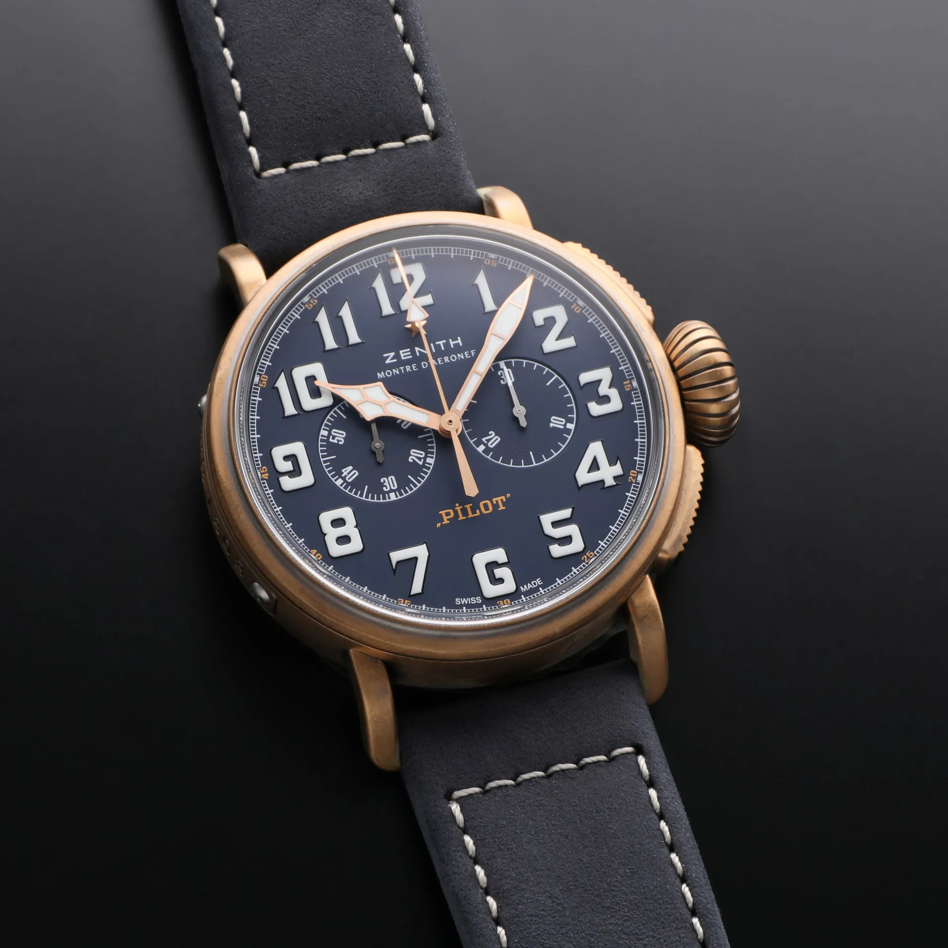 Zenith Pilot 29.2430.4069/57.C808 45mm Bronze and Titanium Blue 2