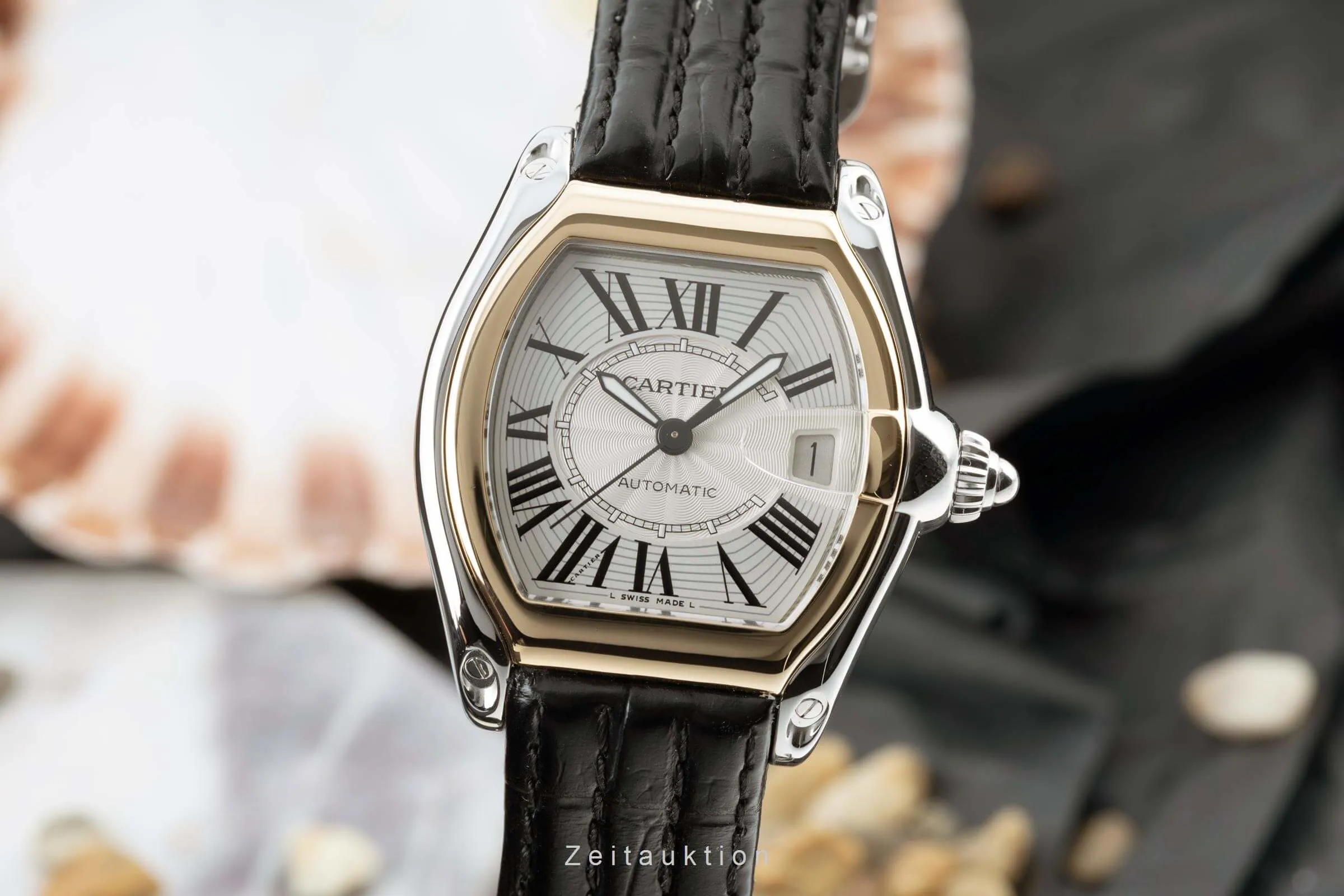 Cartier Roadster w62031y4 37.5mm Yellow gold and Stainless steel White