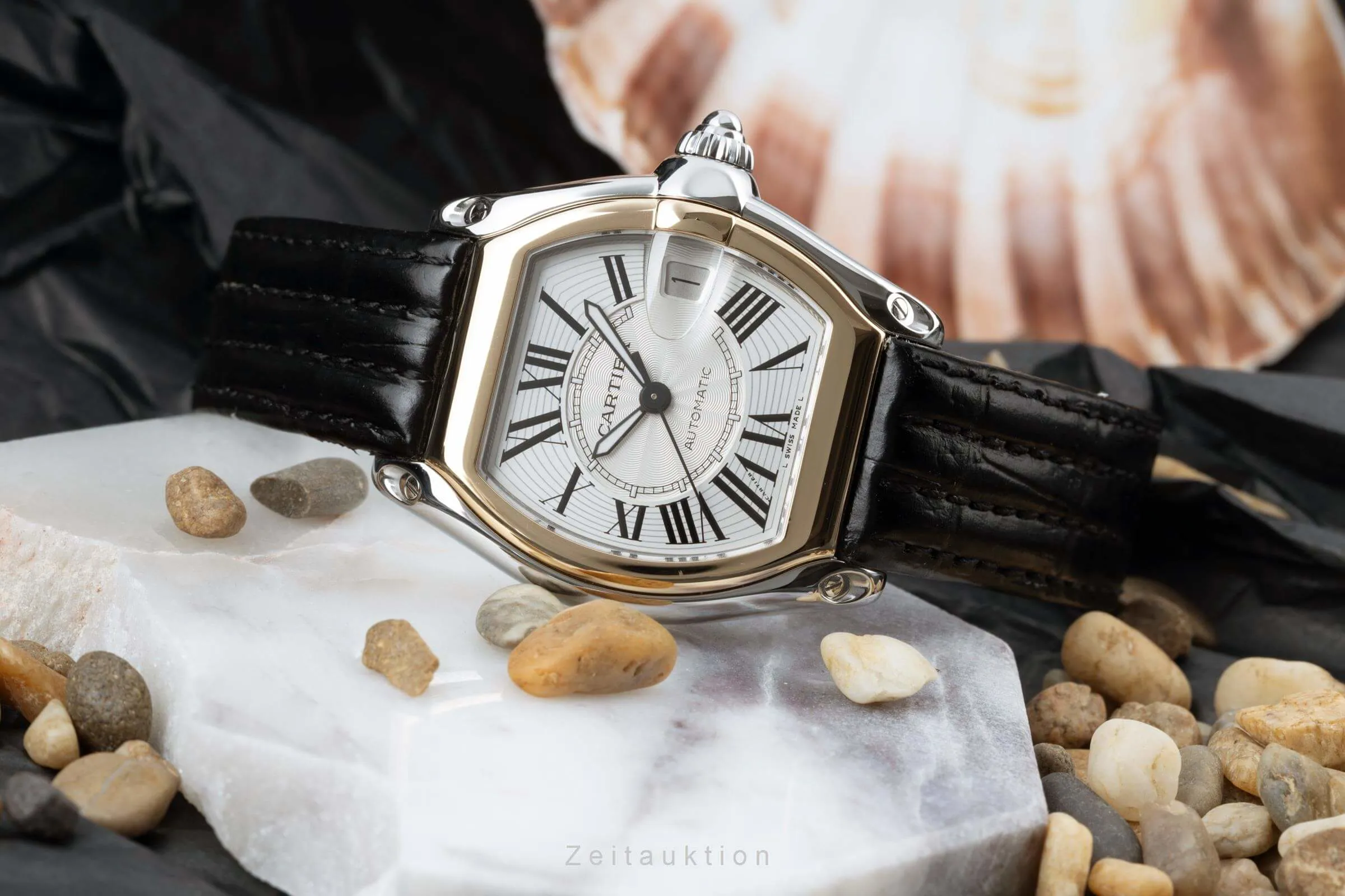 Cartier Roadster w62031y4 37.5mm Yellow gold and Stainless steel White 1