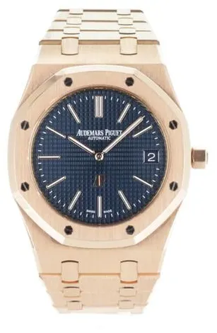 Audemars Piguet Royal Oak 15202OR.OO.1240OR.01 39mm Rose gold Blue