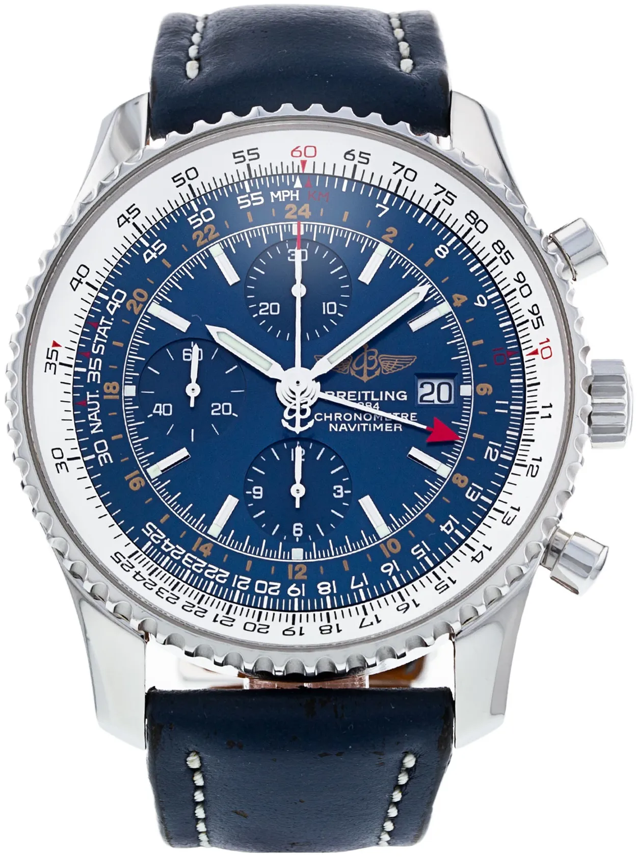 Breitling Navitimer A24322 46mm Stainless steel Blue Baton