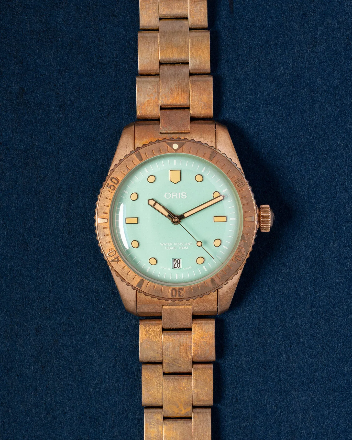 Oris 15 Divers Sixty Five Cotton Candy 01 733 7771 3157 38mm Bronze Green