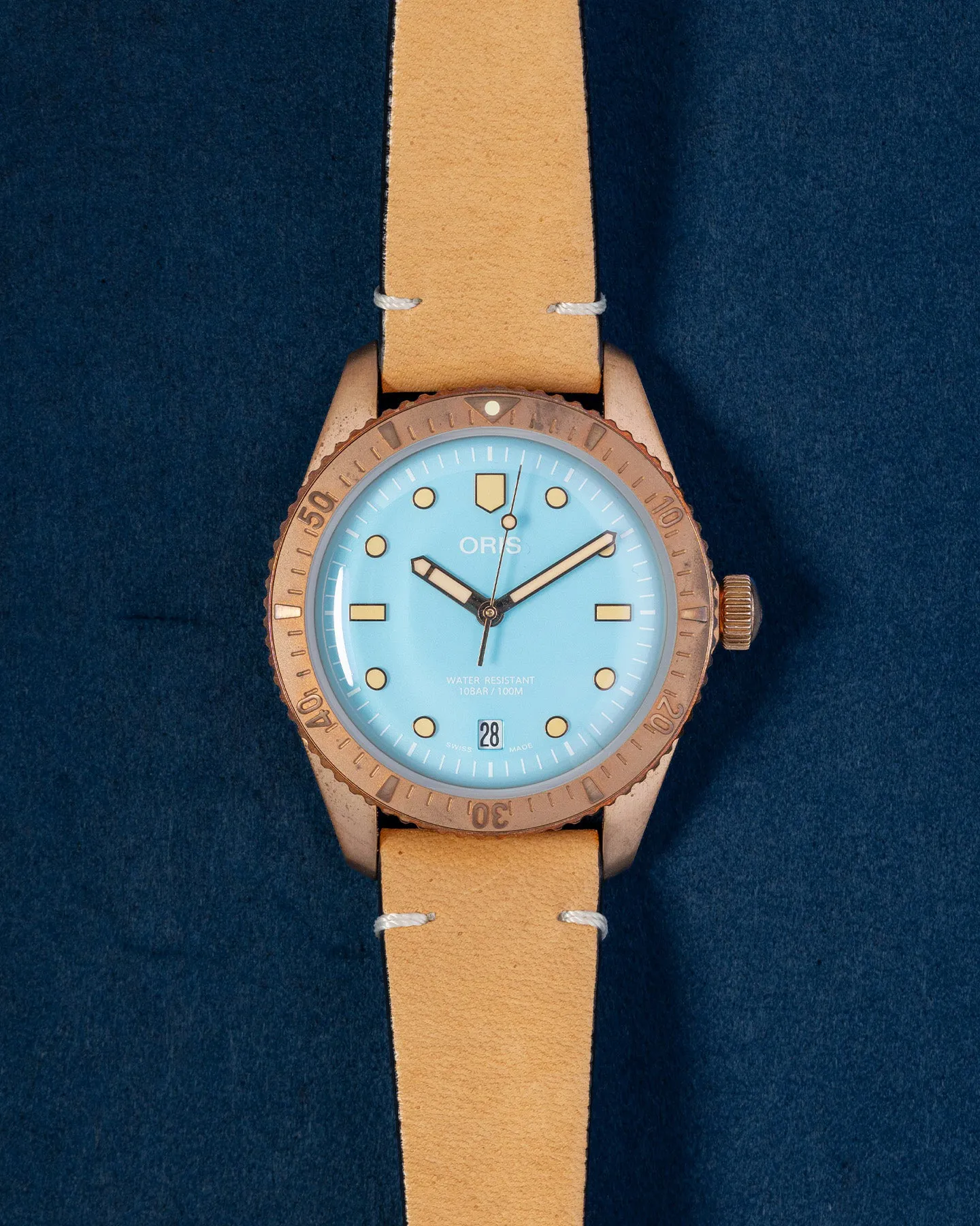 Oris 04BR Divers Sixty Five Cotton Candy 01 733 7771 3155 38mm Bronze Blue