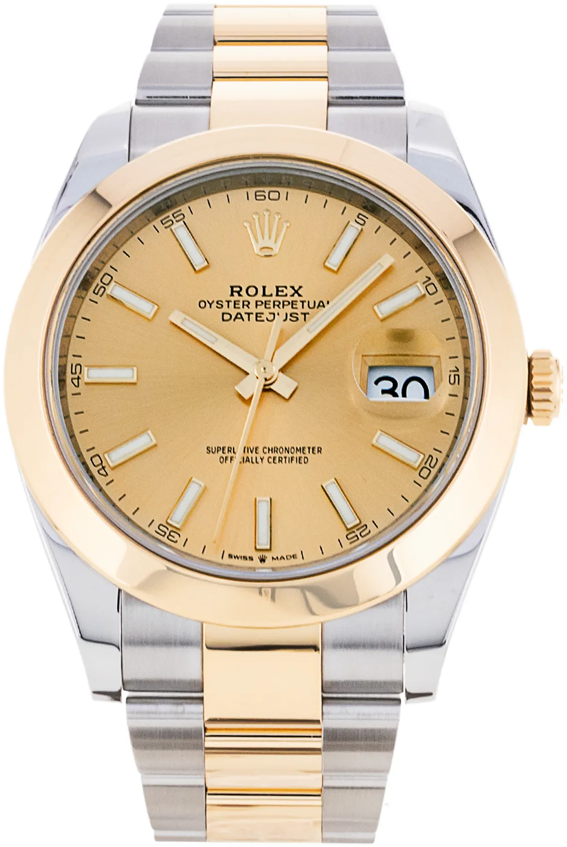 Rolex Datejust 41 126303 41mm Yellow gold and Stainless steel Champagne Baton